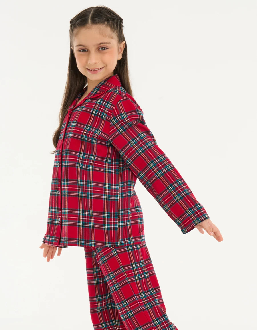Checked Print Cotton Pajama Set