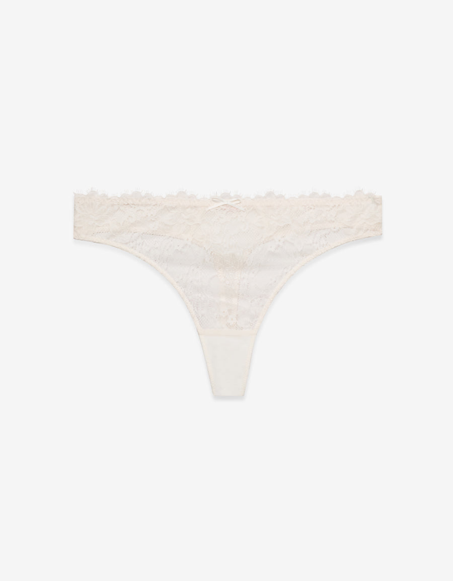Lace Thong Panty in White