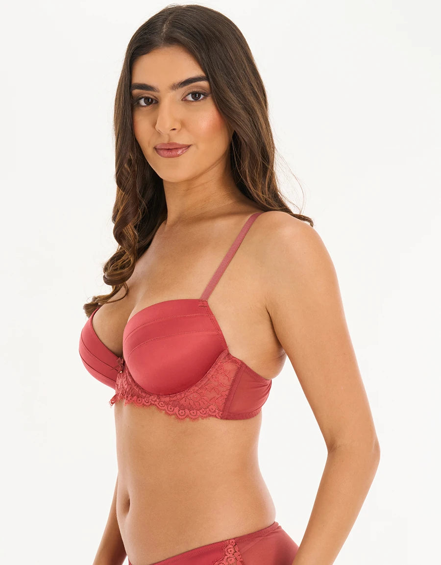 Lace-Trim Push-Up Balconette Bra