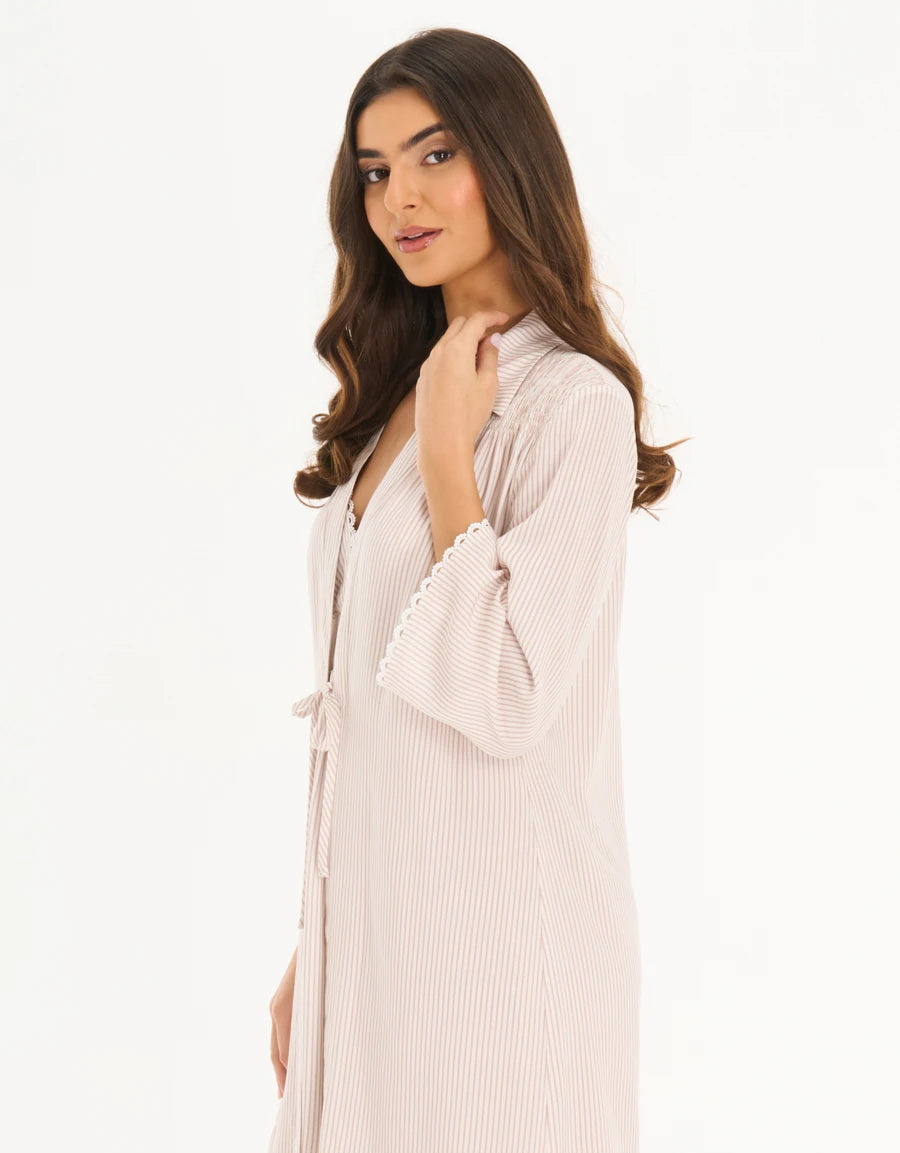 Striped Short Robe