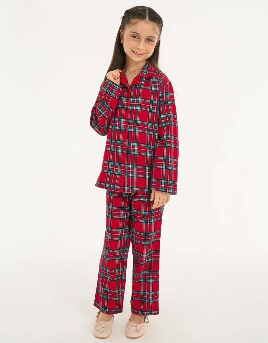 Checked Print Cotton Pajama Set