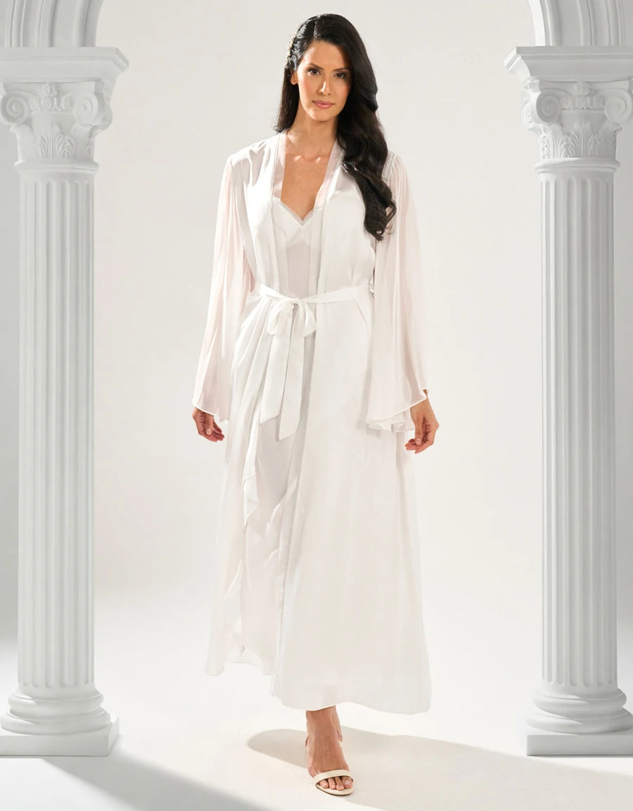 Satin Chiffon Bridal Long Robe