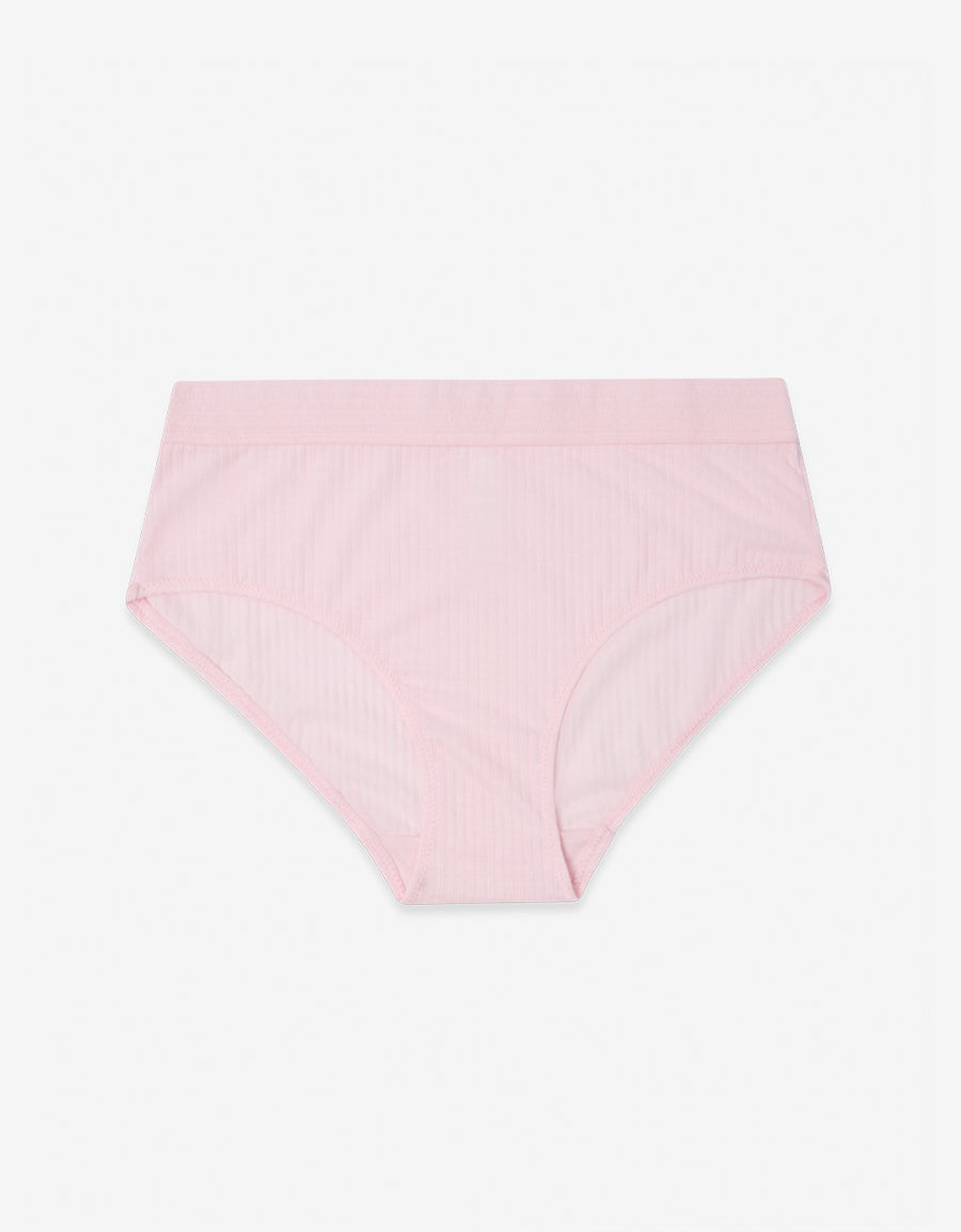Ribbed Brief in Light Pink