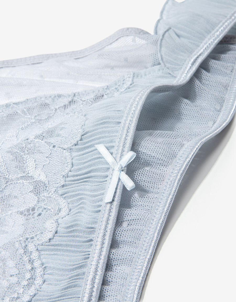 Chiffon Tanga Panty in Light Blue