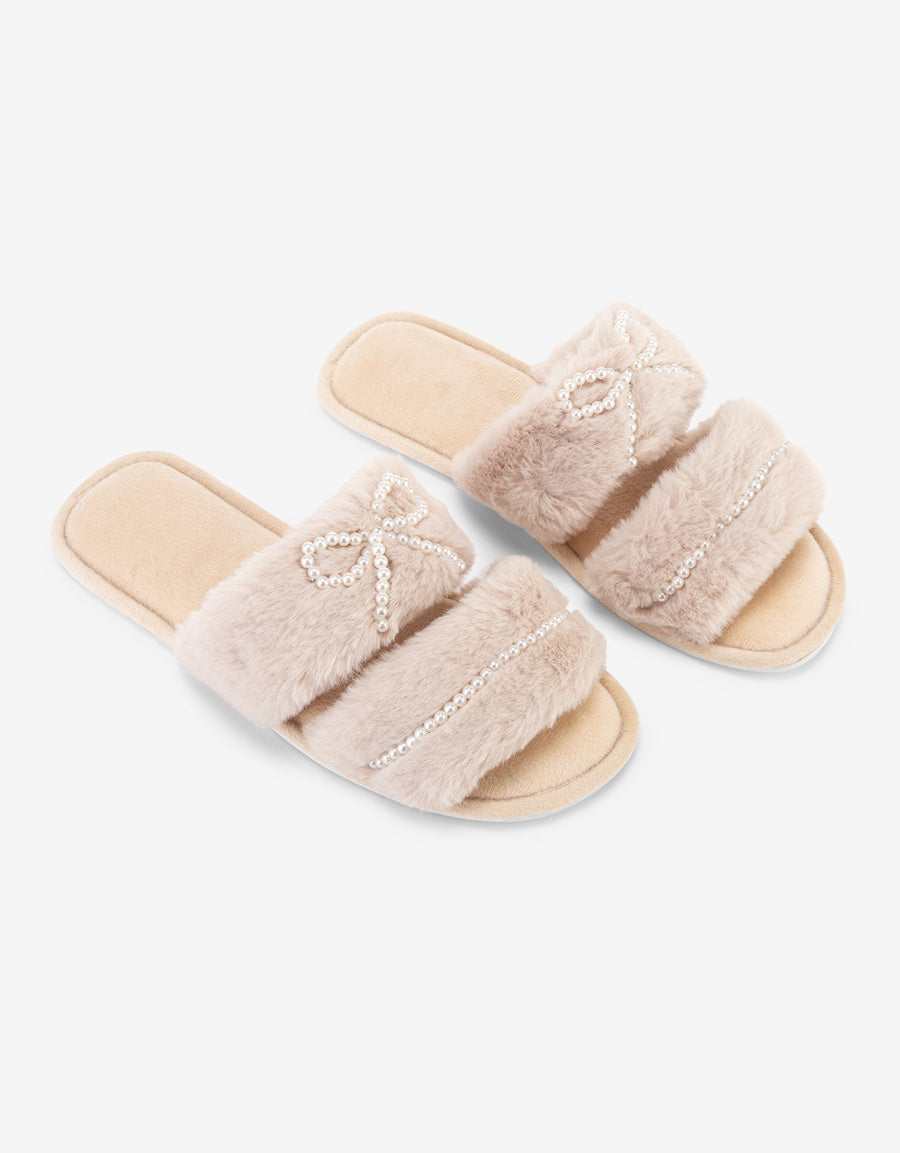 Faux Fur Close Toe Slipper
