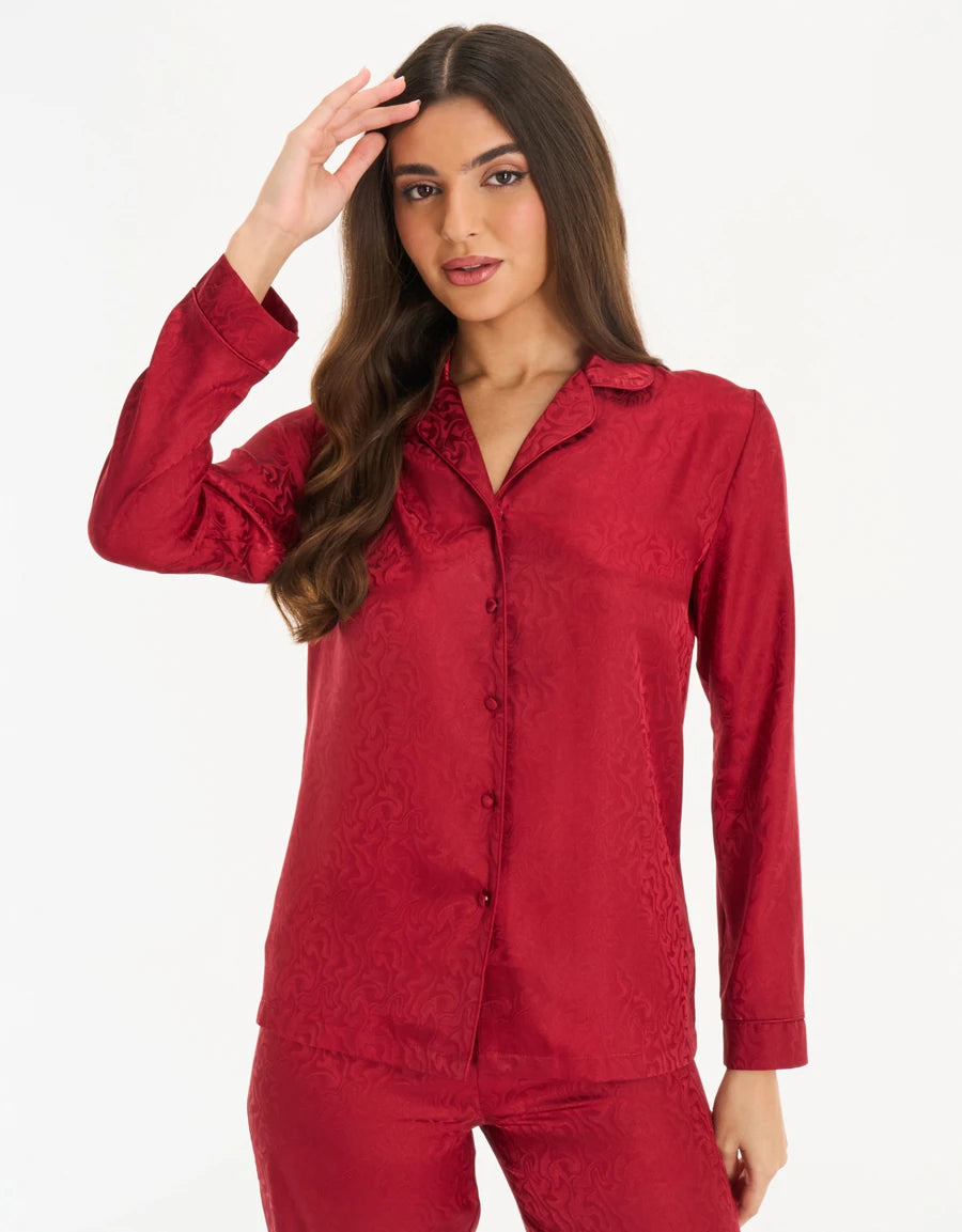 Jacquard Satin Pajama Set
