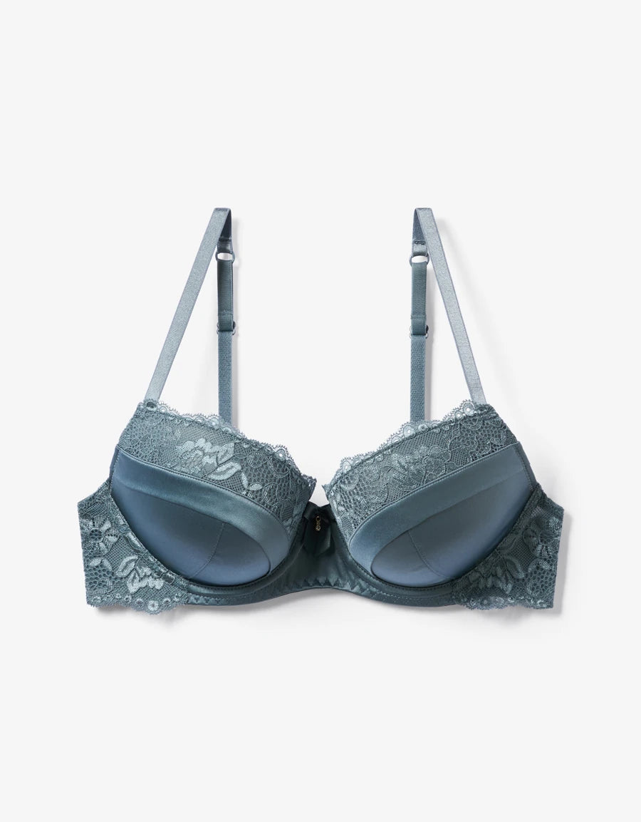 Lace-Trim Push-Up Balconette Bra