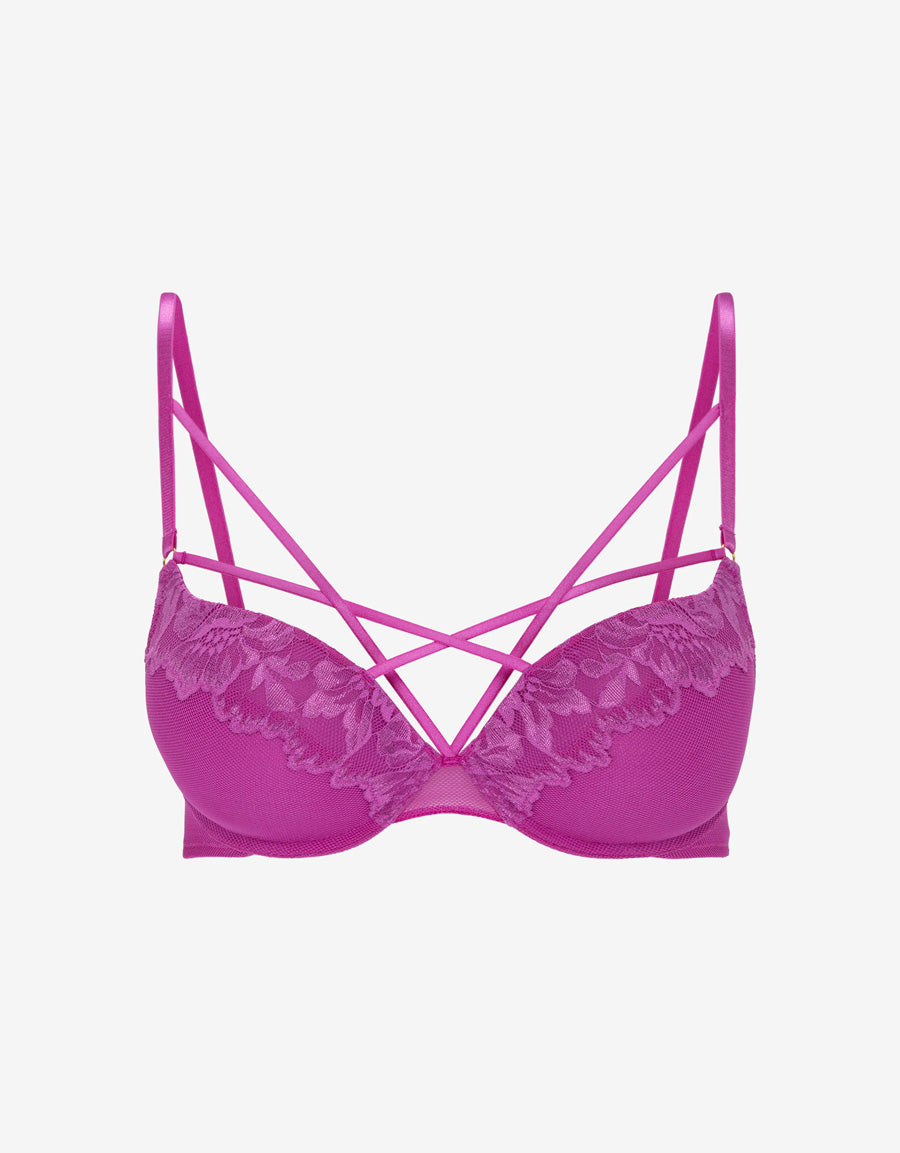 Embroidered Double Push Up Plunge Bra 