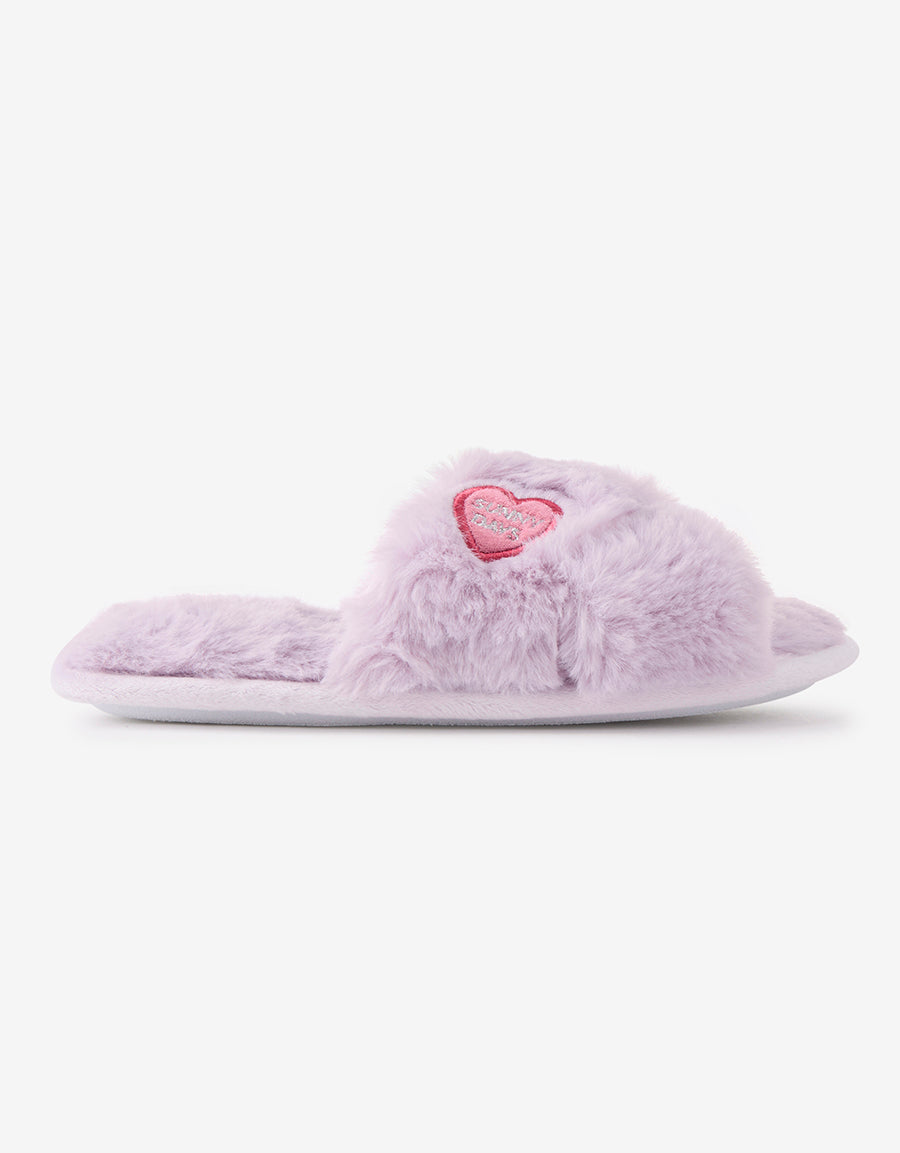 Slipper Open Toe Slippers in Dark Purple