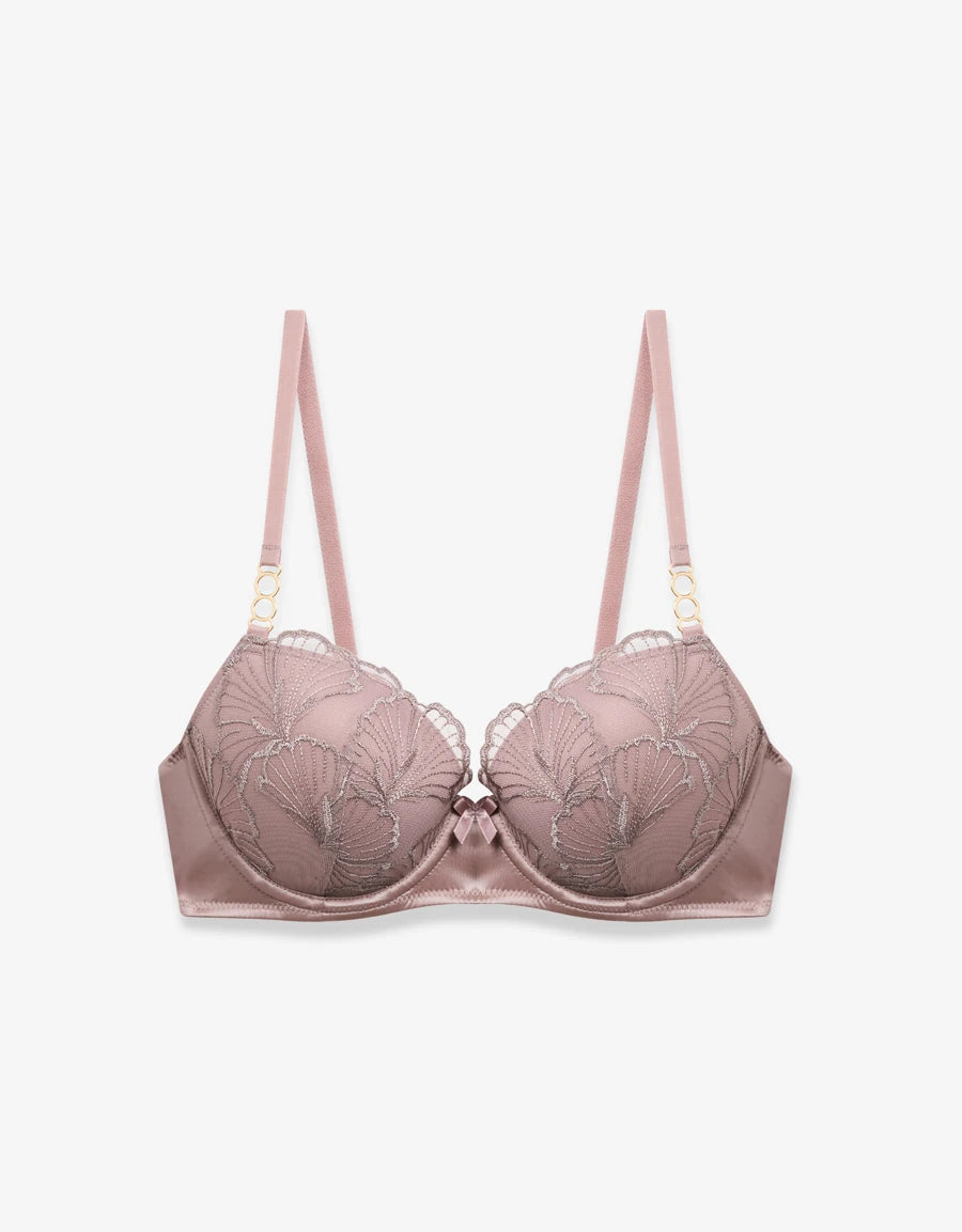 Embroidered Push-Up Balconette Bra