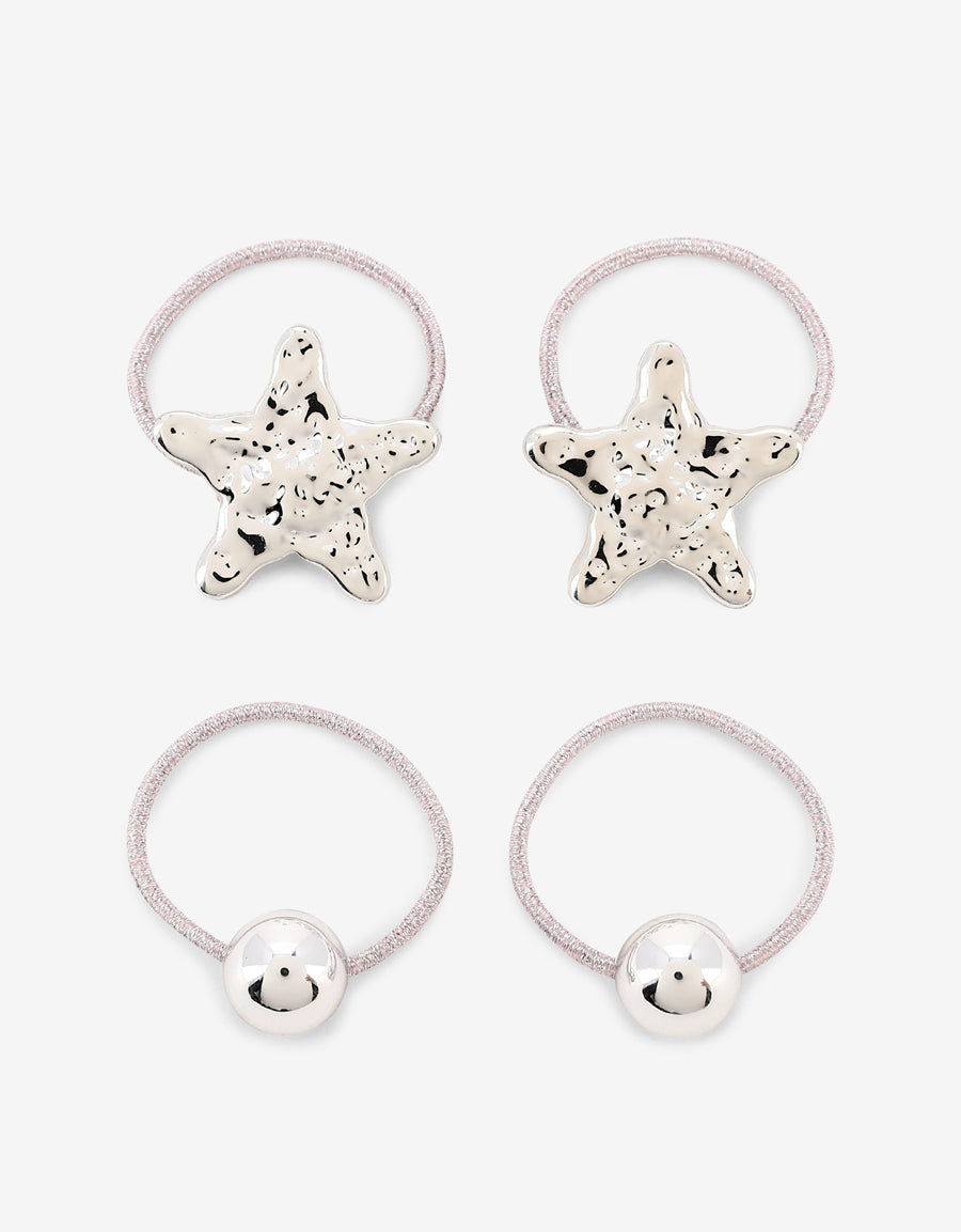 Silver Hair Ties