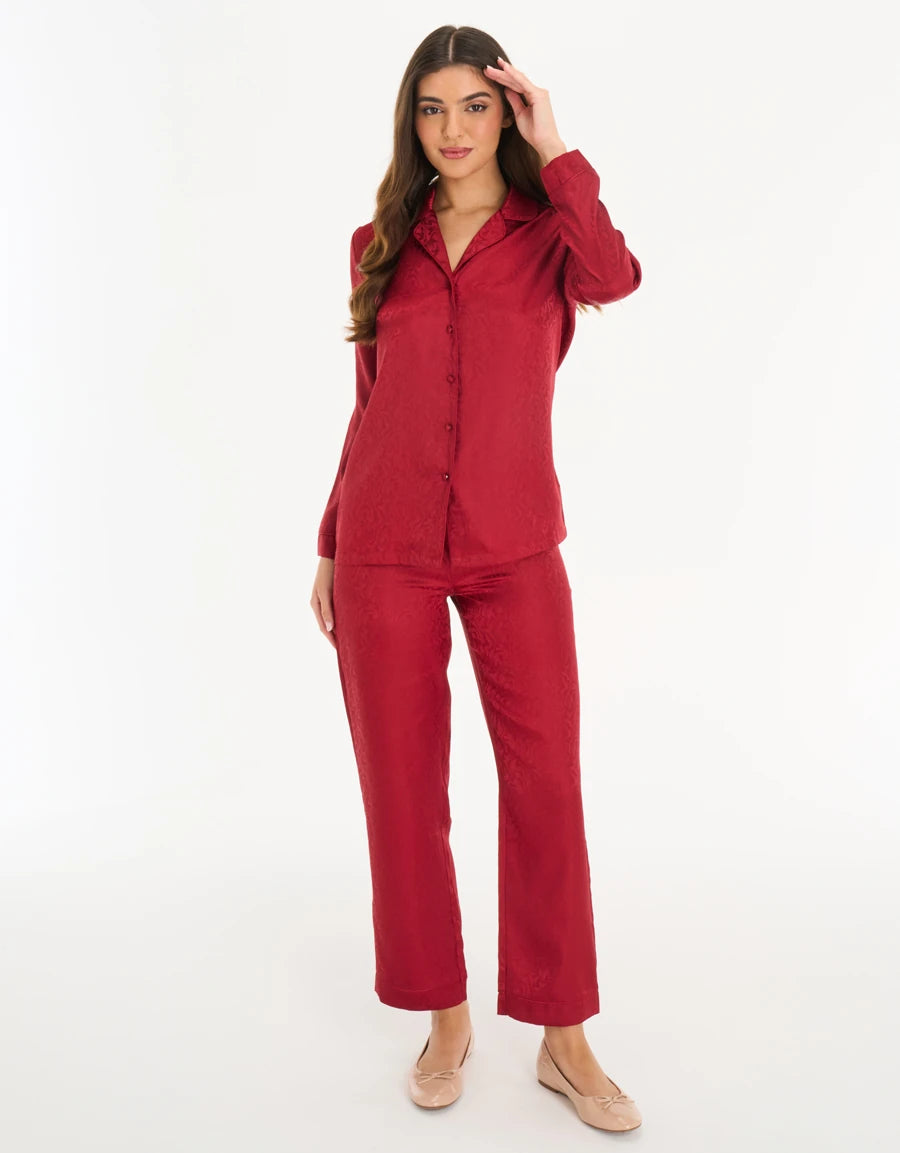 Jacquard Satin Pajama Set