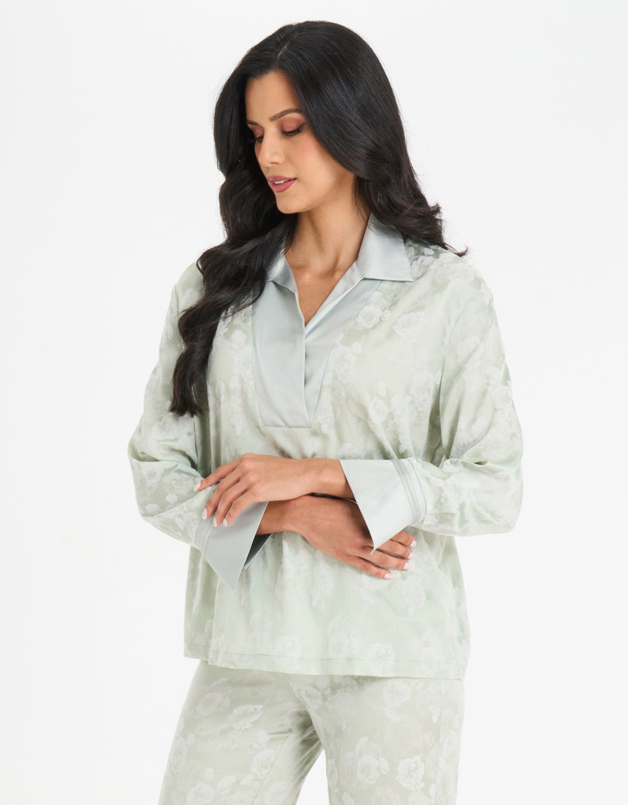 Jacquard Satin Pajama Set