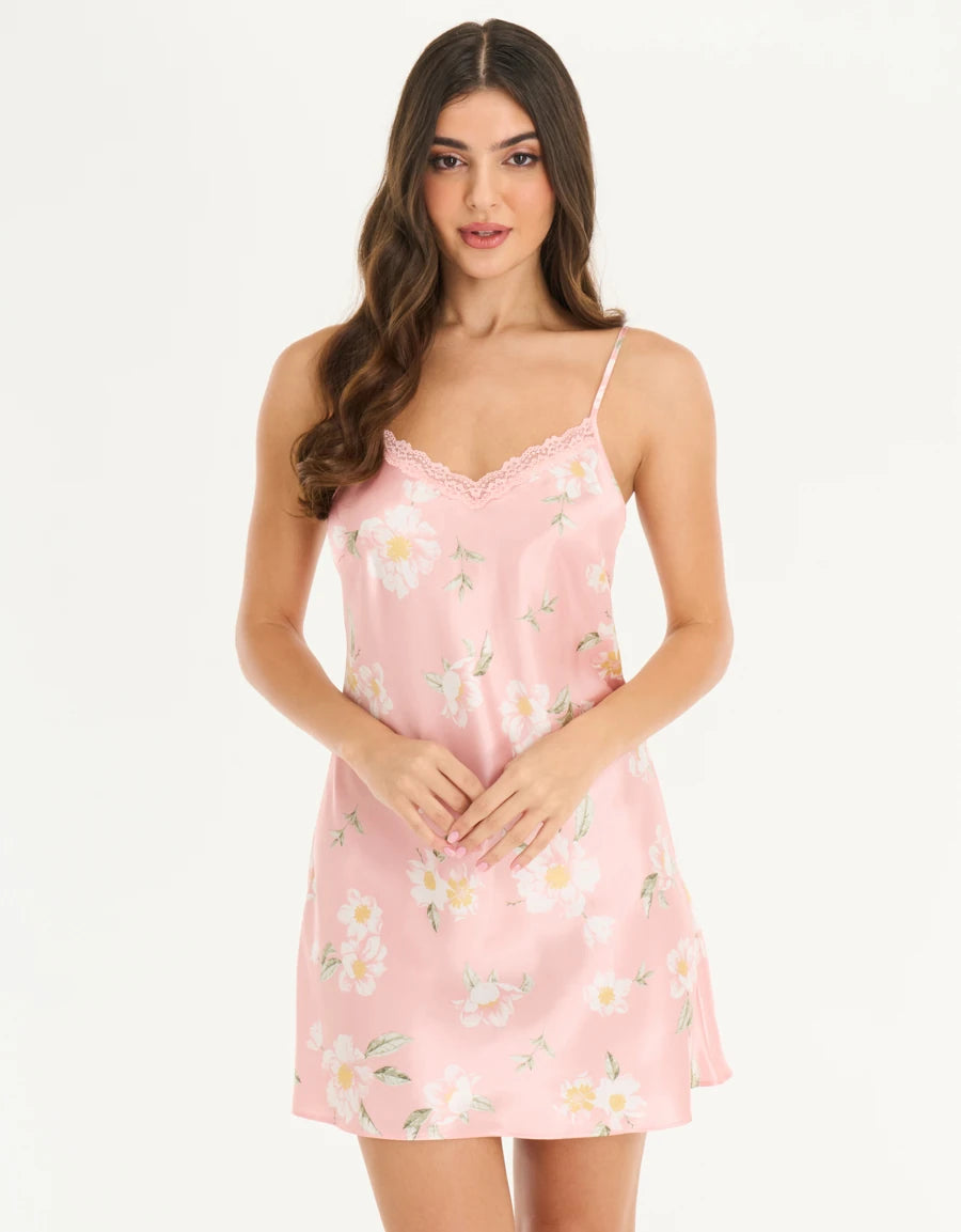 2-Pack Lace-Trim Satin Nightdresses