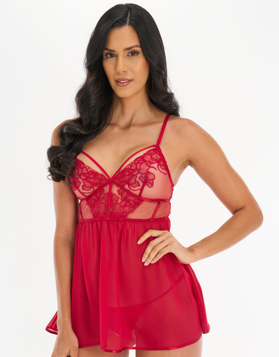 Chiffon Babydoll in Red