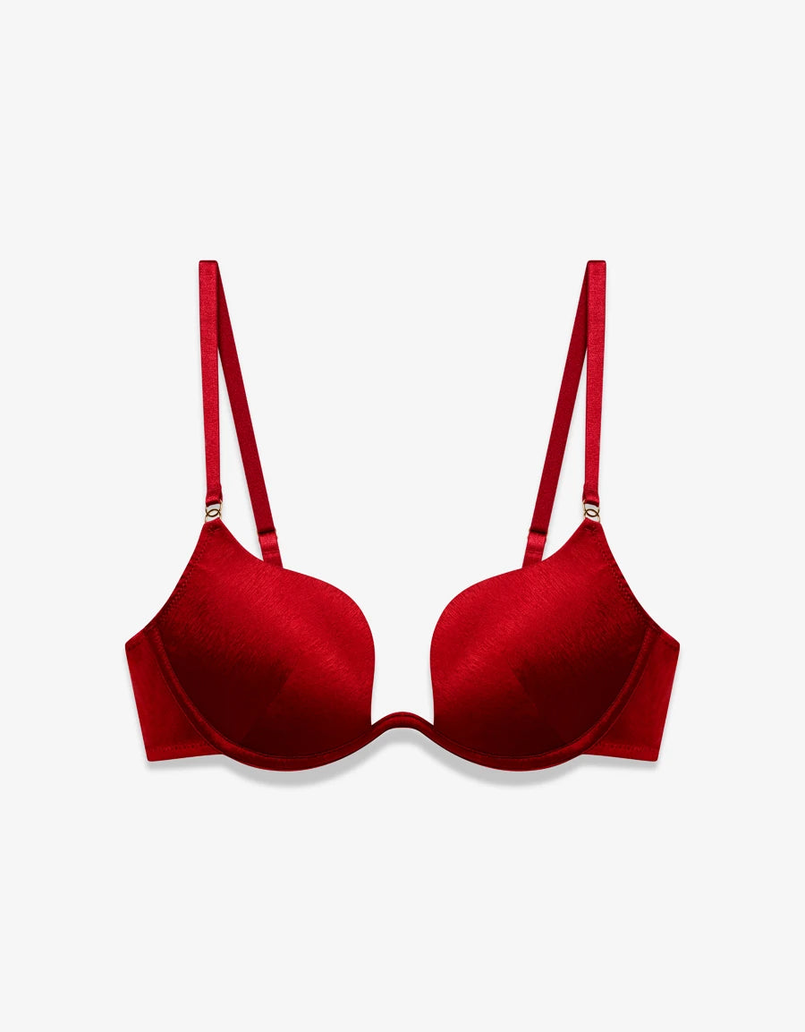 Satin Push-Up Plunge Bra