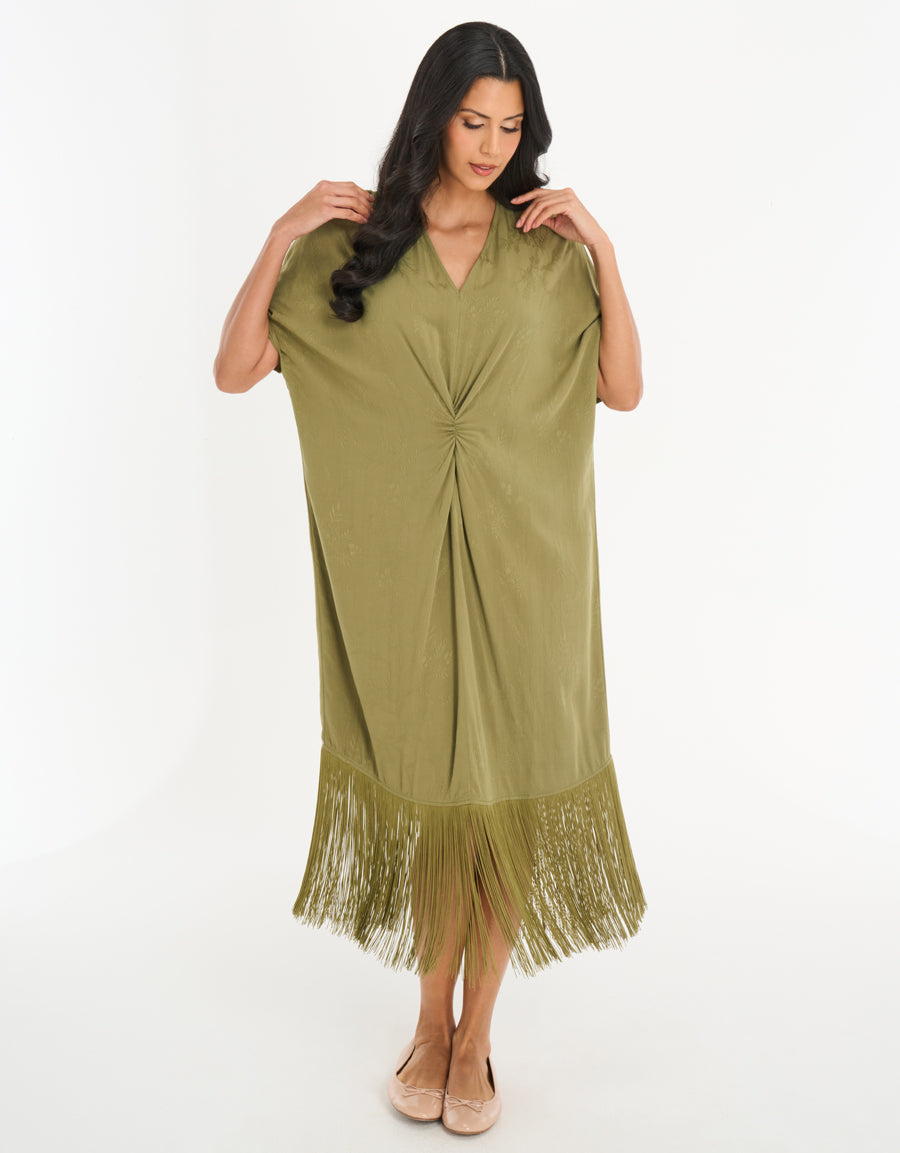 Long Dress in Dark Green