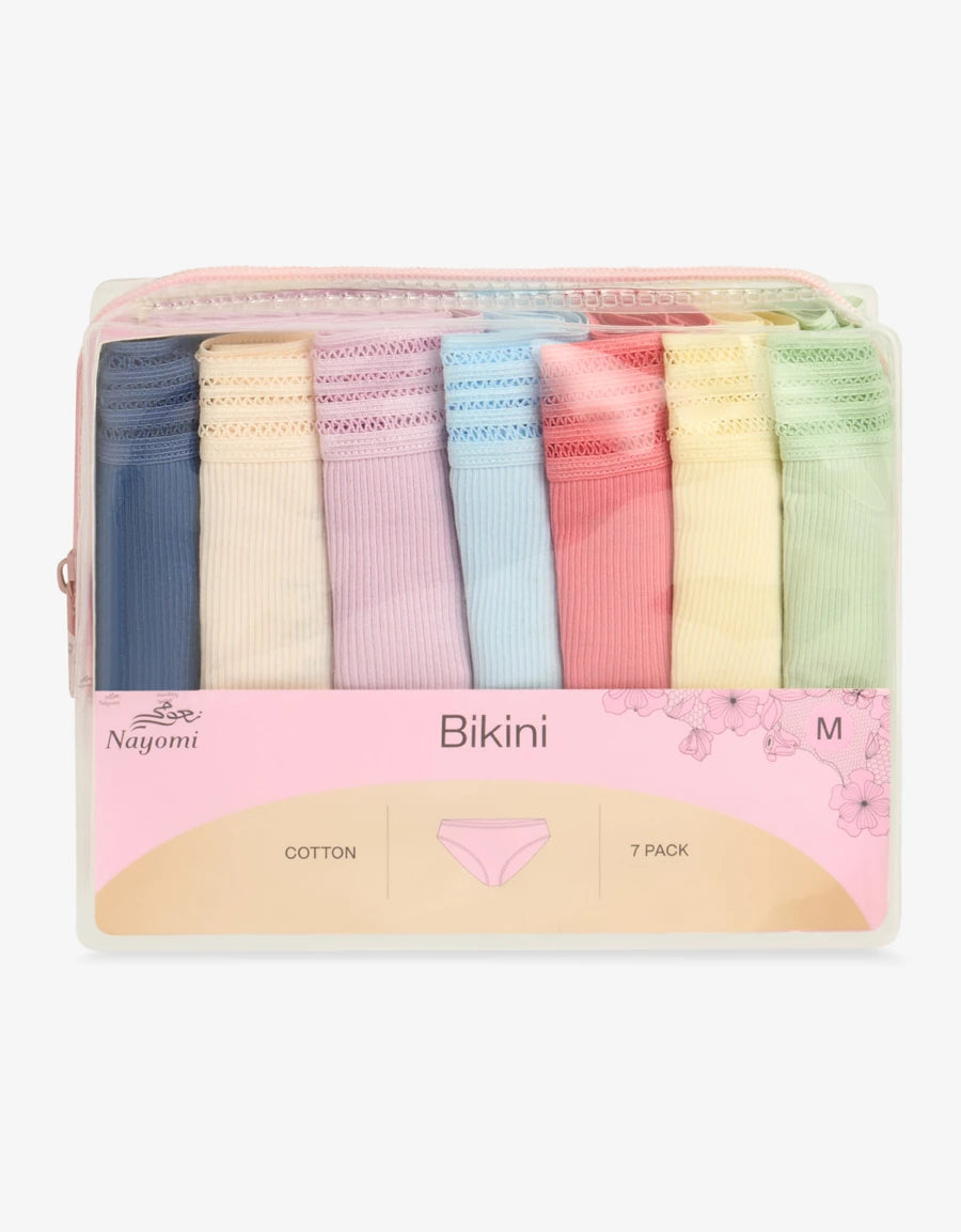 7-Pack Ribbed Bikini Panties