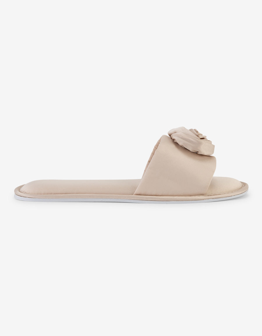 Satin Open Toe Slipper