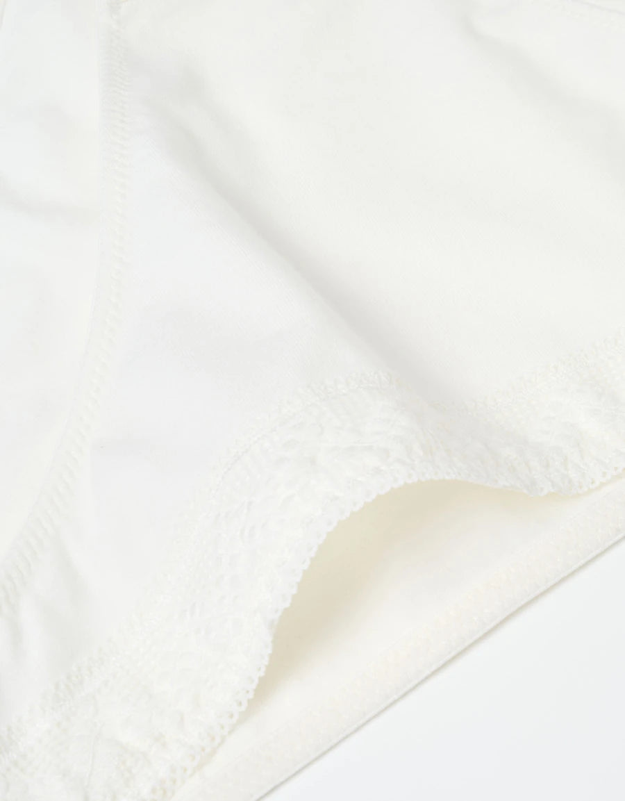 Lace-Trim Cotton Bikini Panty