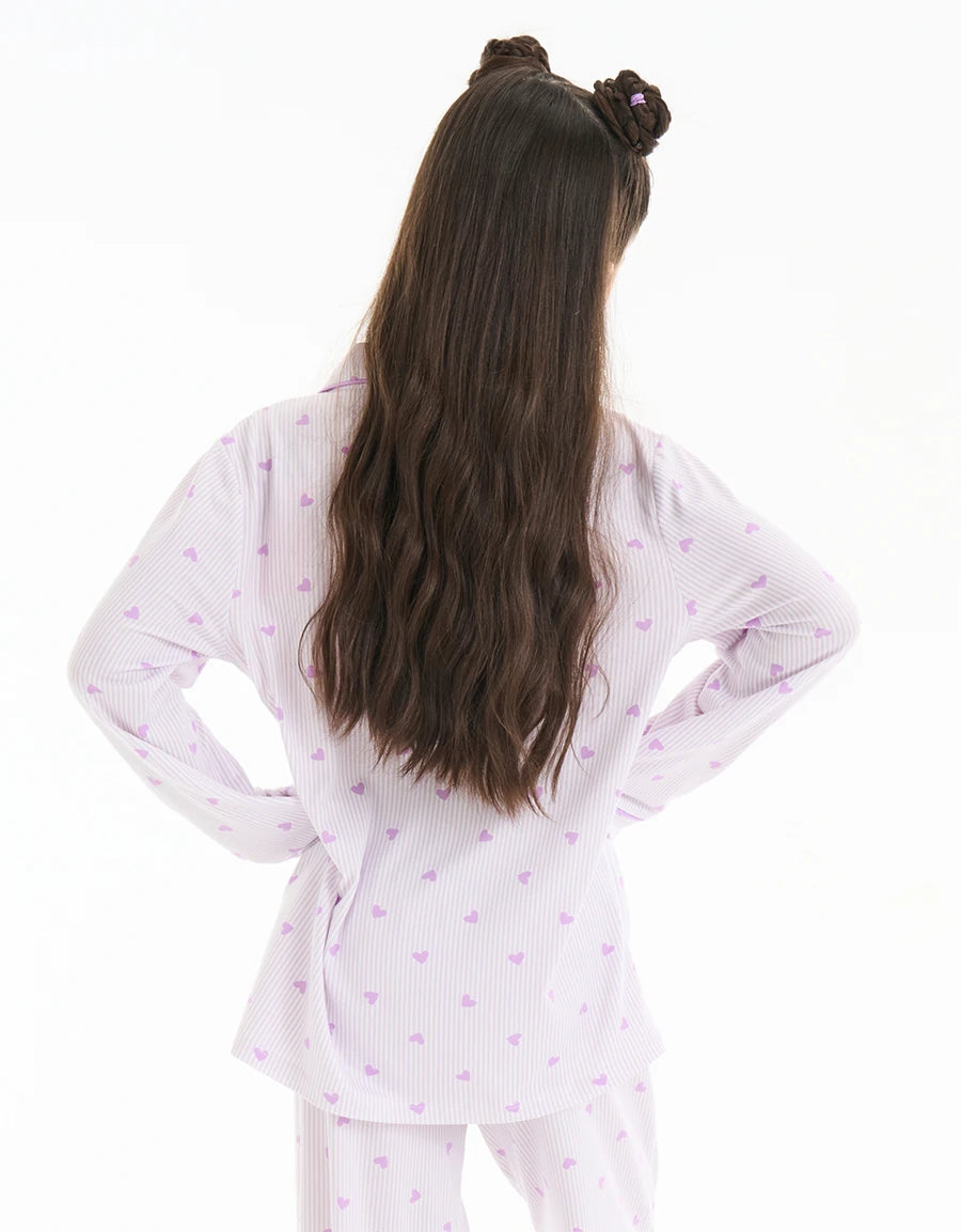 Heart Print Pajama Set