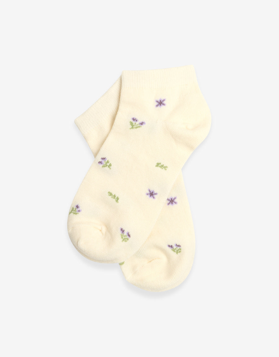 3-Pack Liners Cotton Ankle Socks in Lilac