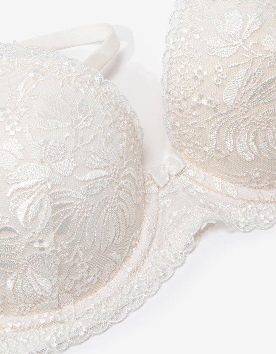 Embroidered Plunge Bra