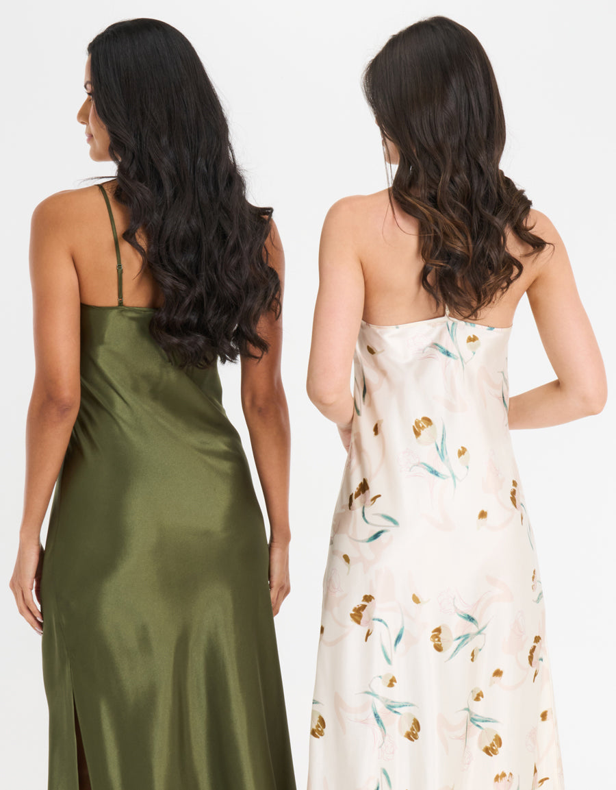 2-Pack Satin Long Dresses