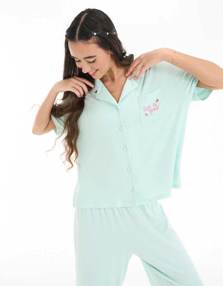 Ribbed Pajama Set