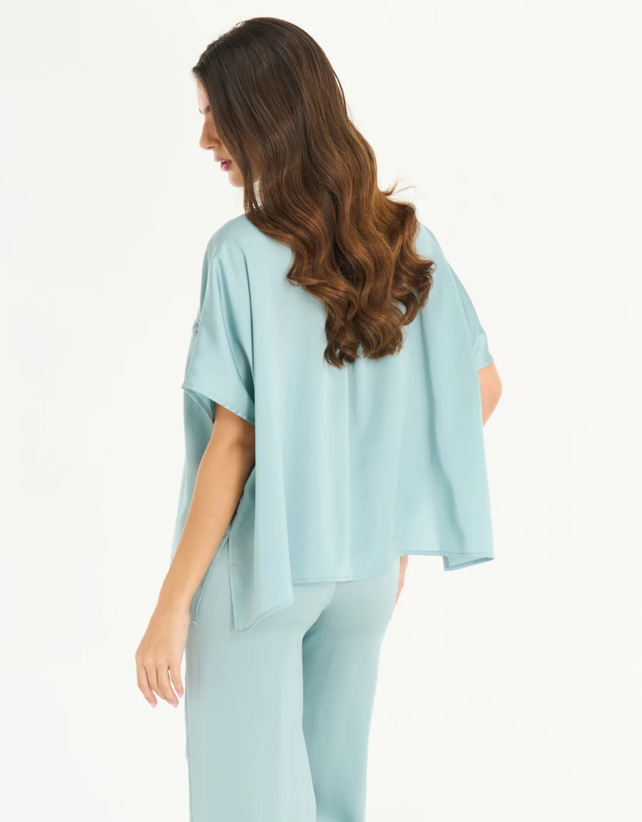Floral Print Satin Pajama Set
