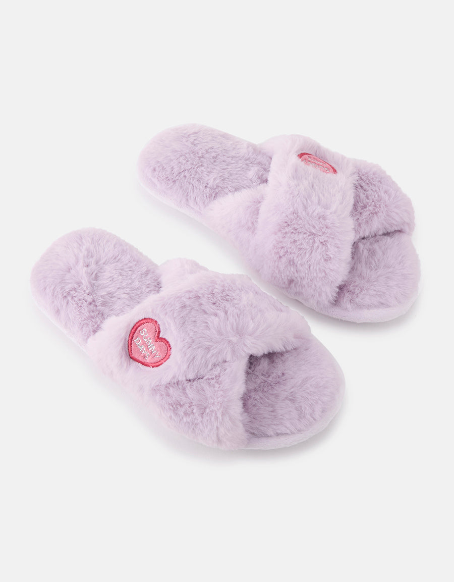 Slipper Open Toe Slippers in Dark Purple