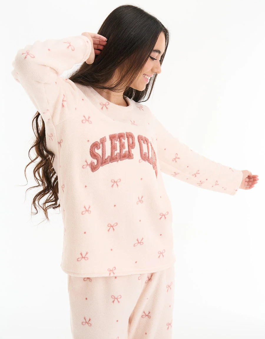 Sleep Club Fleece Pajama Set