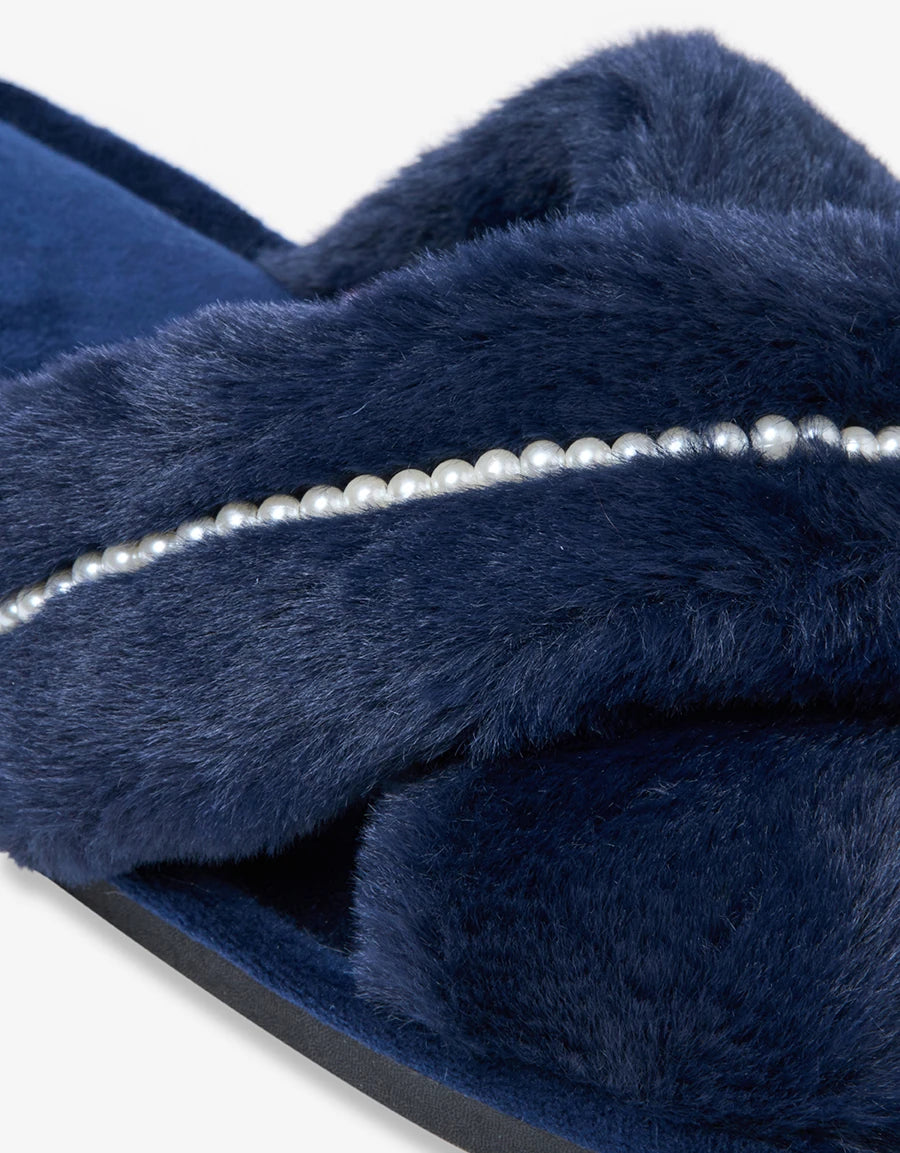 Pearl Detail Open-Toe Slipper