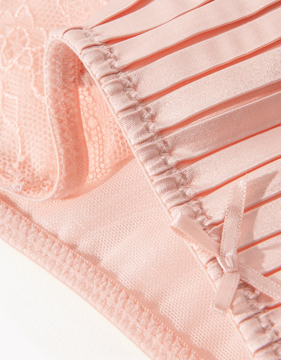 Lace-Trim Satin Bikini Panty