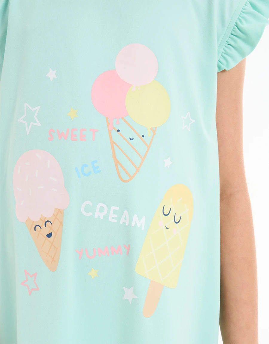 Ice Cream Print Sleep Dress