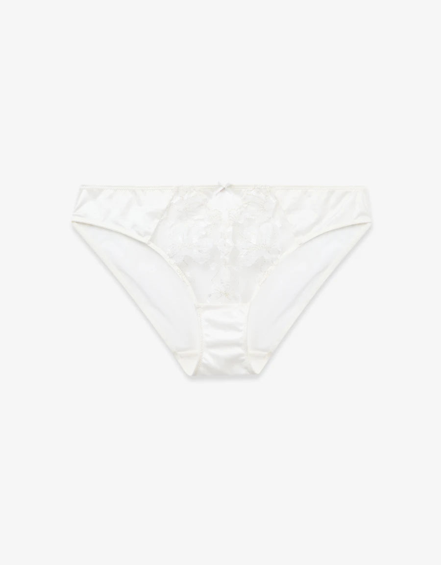 Lace-Trim Satin Bridal Bikini Panty