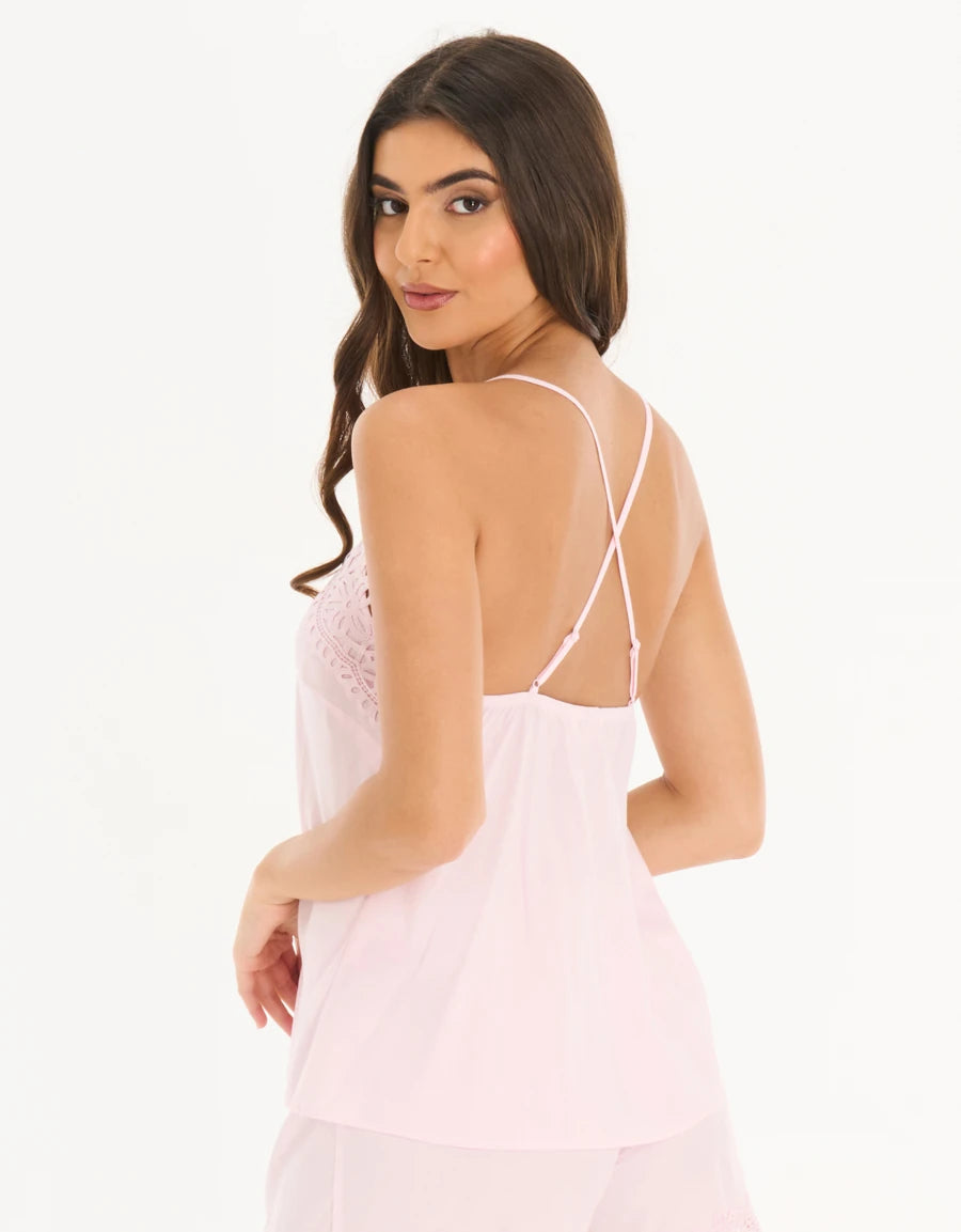 Lace-Trim Short Pajama Set