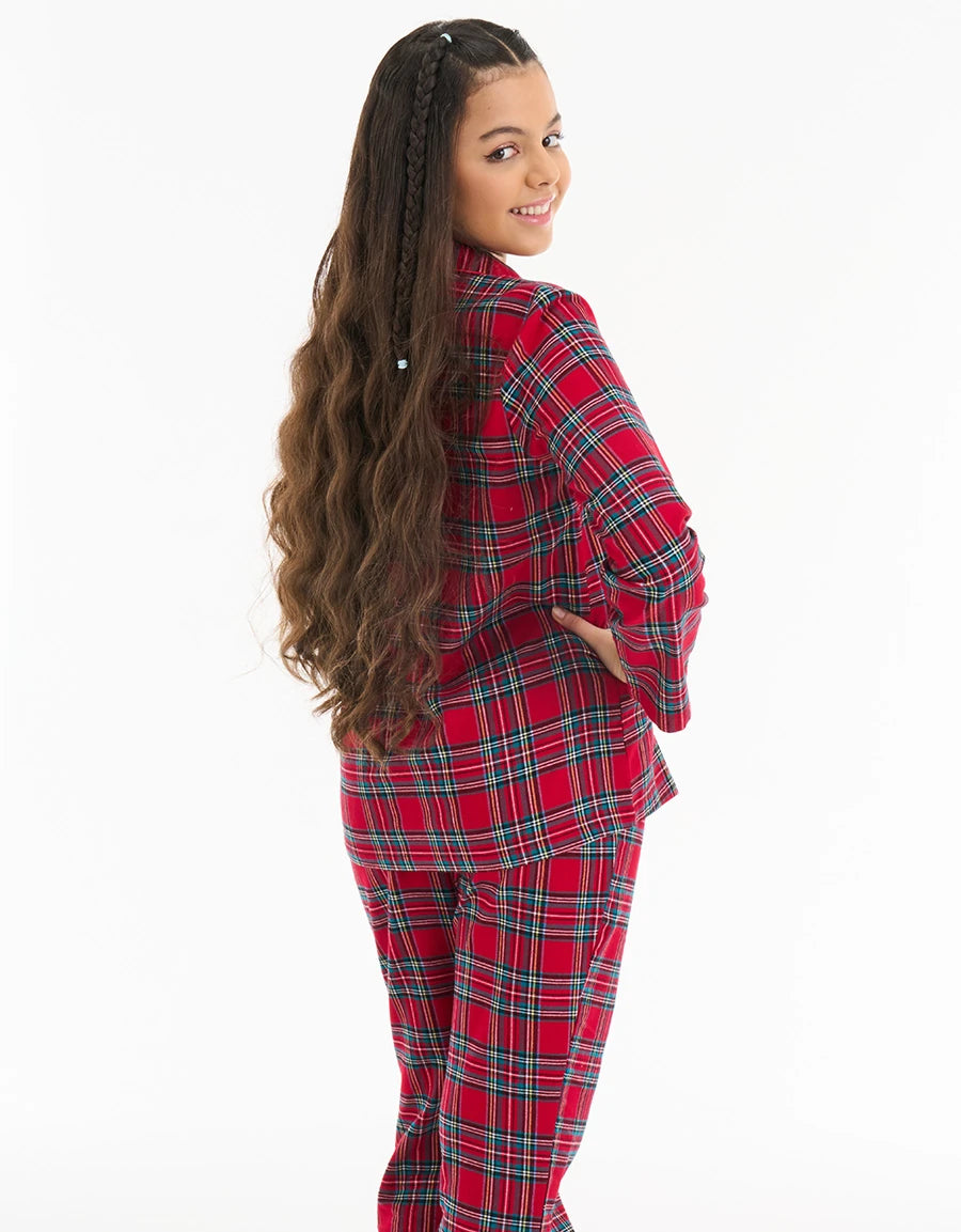 Checked Print Cotton Pajama Set