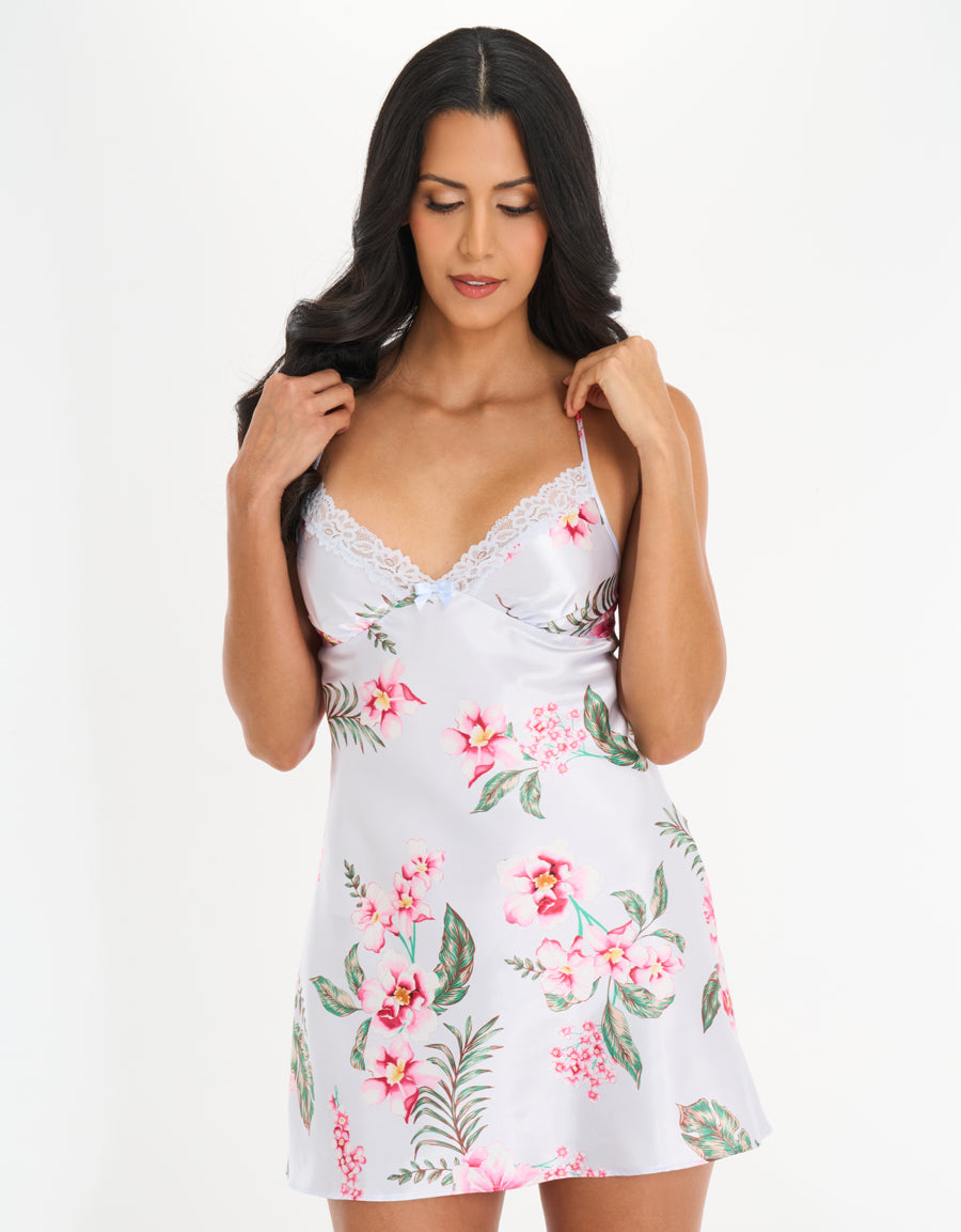 2-Pack Satin Short Nightdresses in Coral