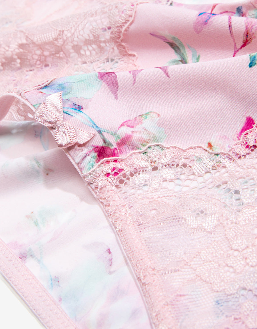 Lace Boxer Panty in Pink