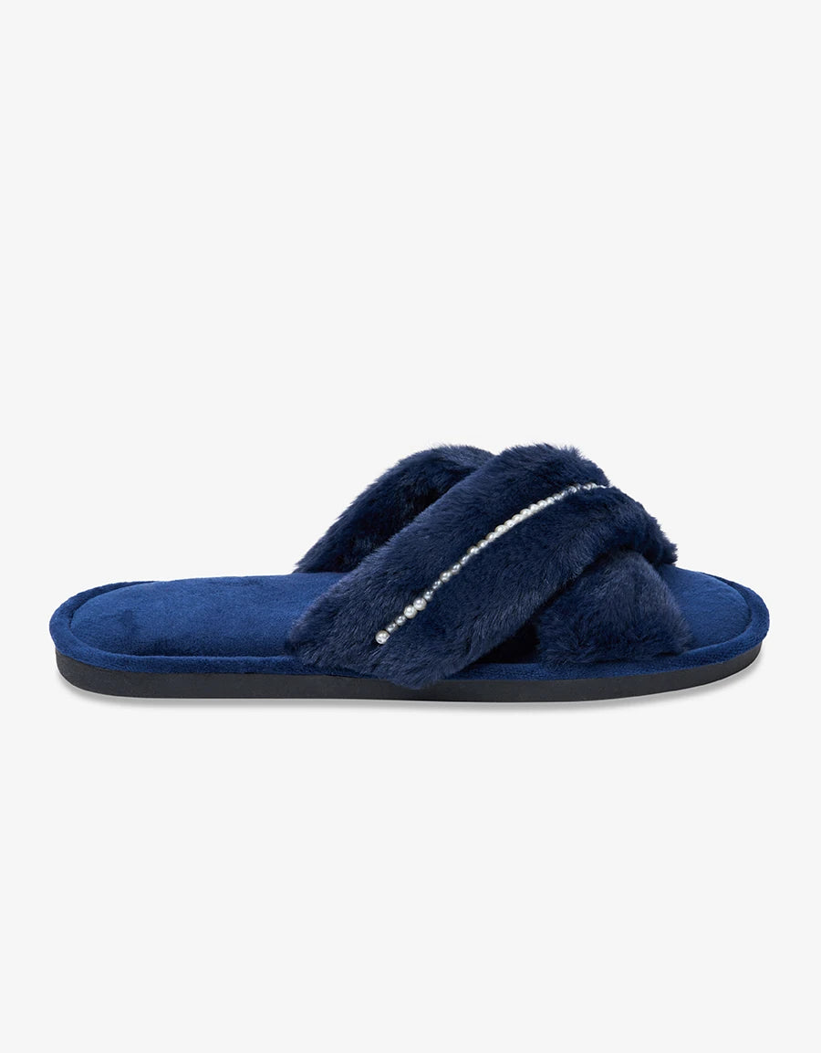 Pearl Detail Open-Toe Slipper