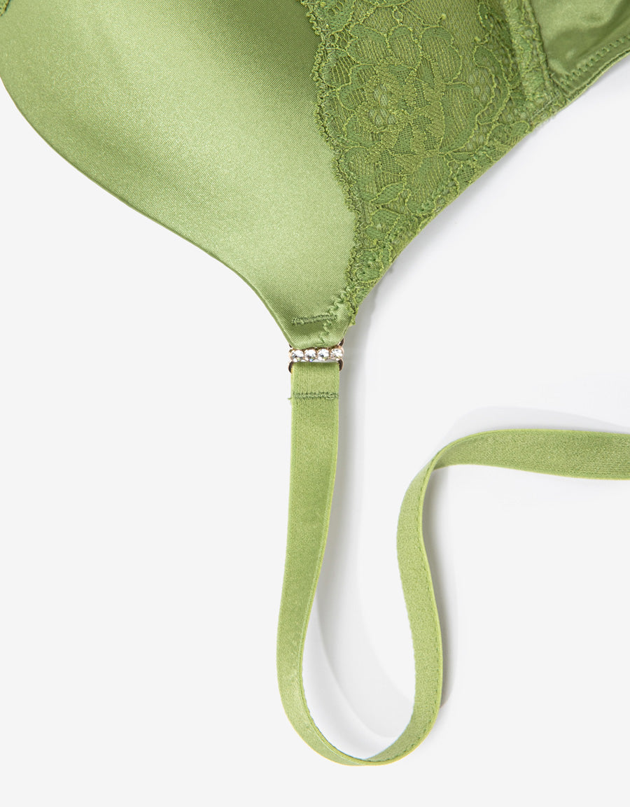 Lace-Trim Triple Push Up Plunge Bra