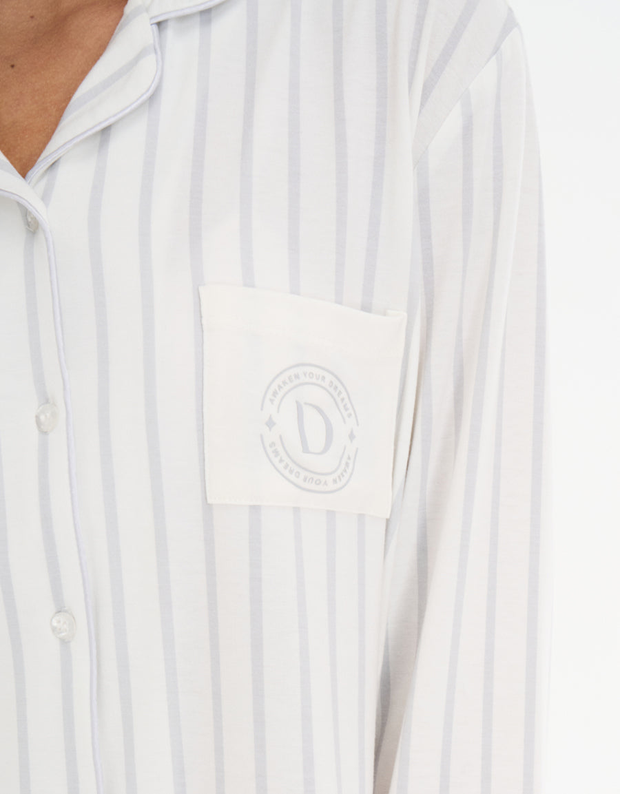 Striped Long Sleeve Pajama Set