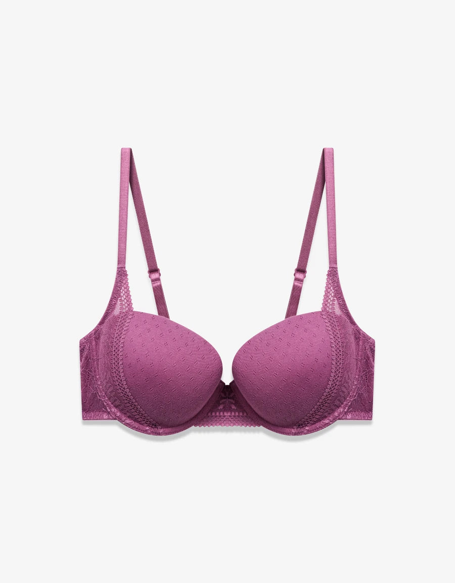 Pointelle Cotton Balconette Bra