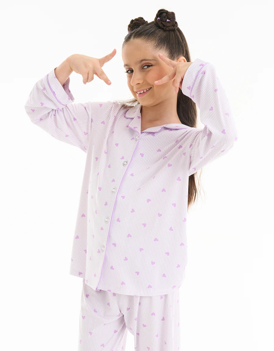 Heart Print Pajama Set