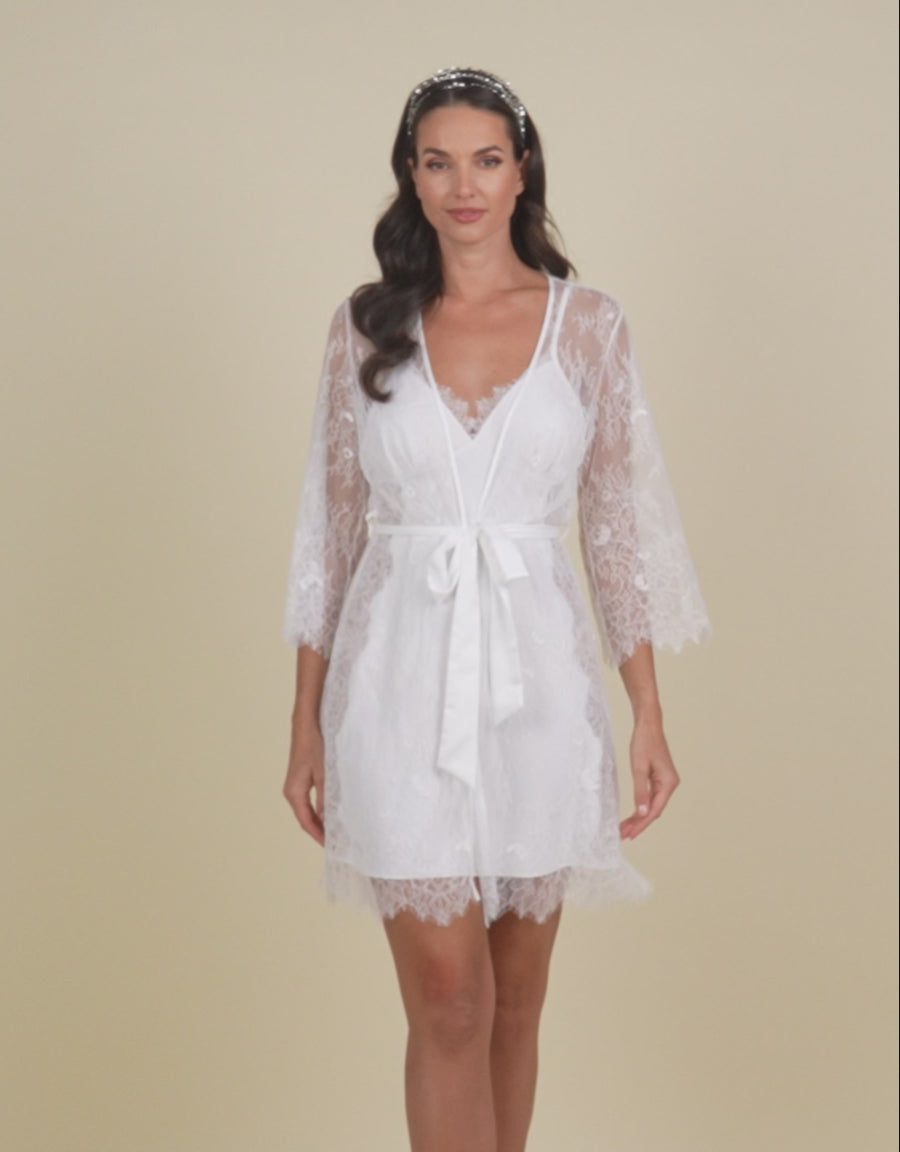 Satin And Lace Short Dress