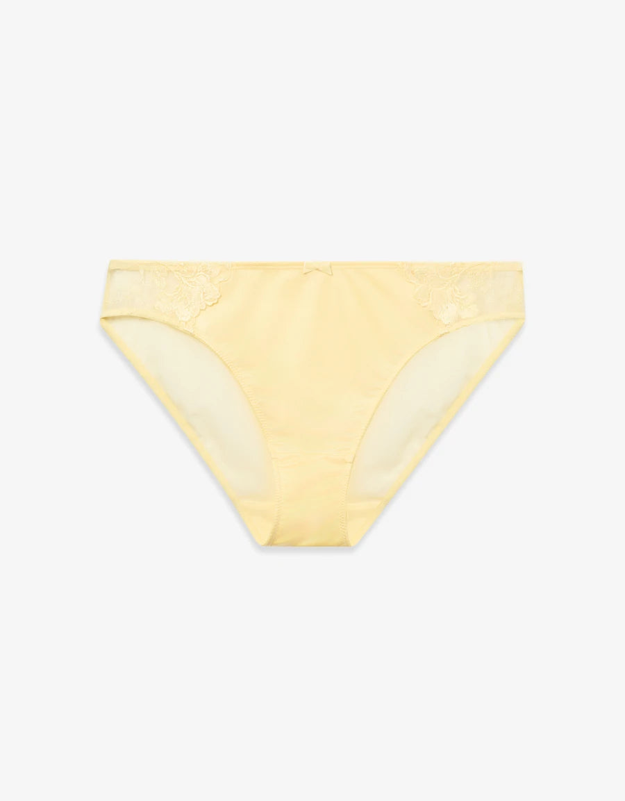 Embroidered Satin Bikini Panty