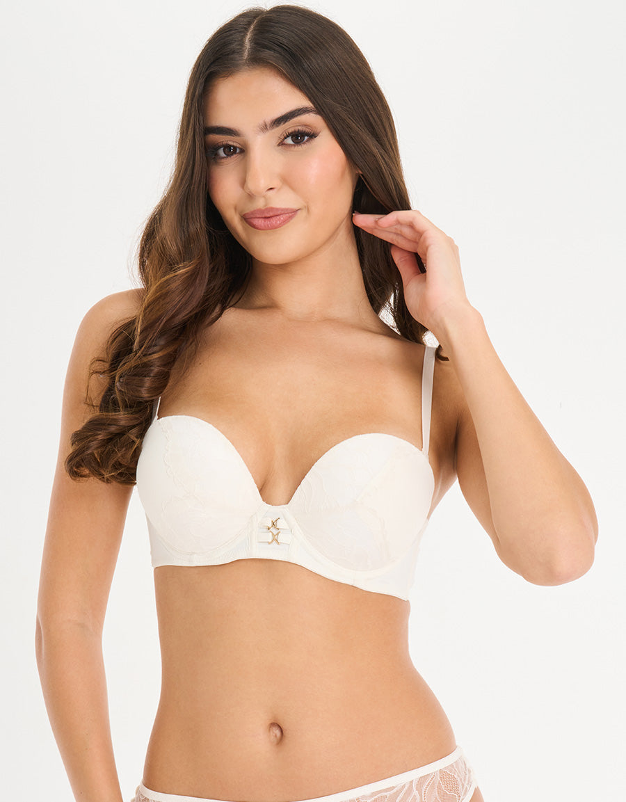 Multiway Lace Double Push Up Bra in White