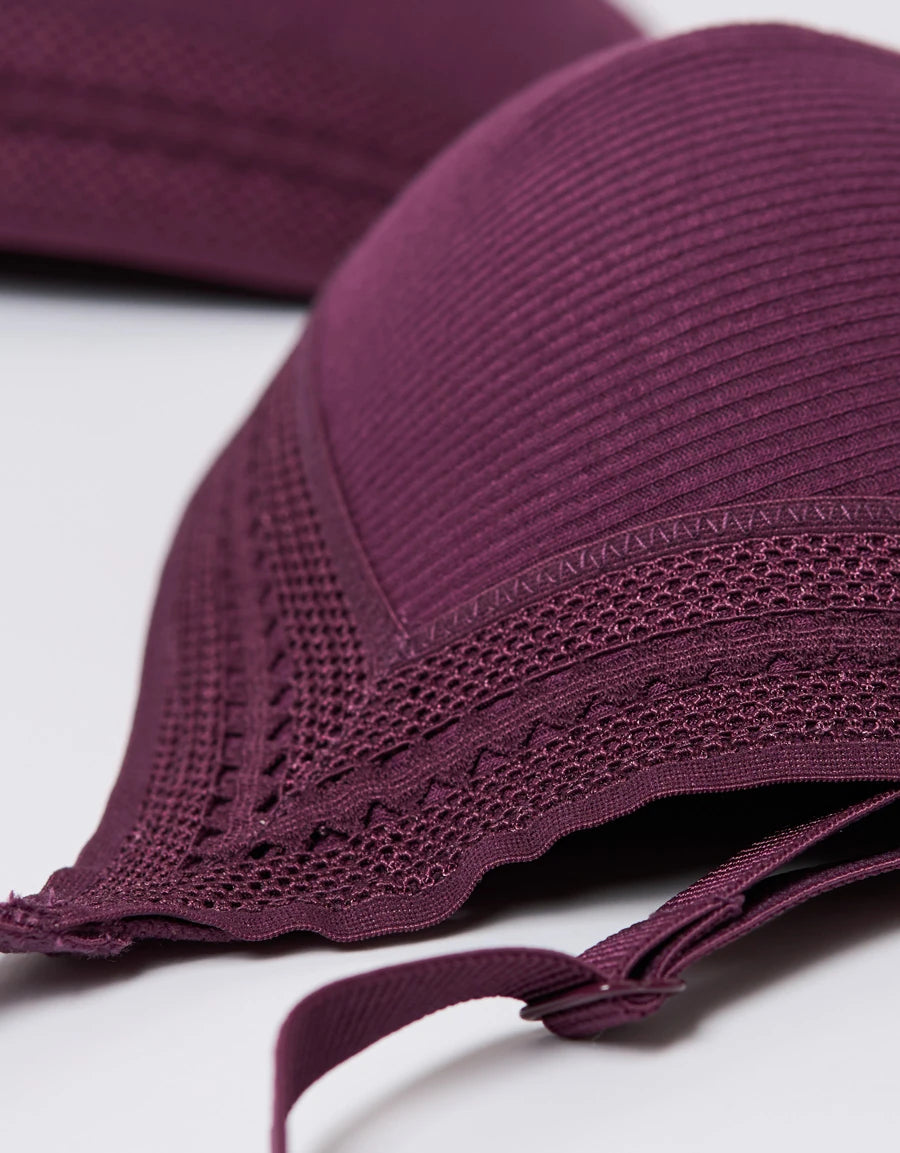 Lace-Trim Plunge Bra