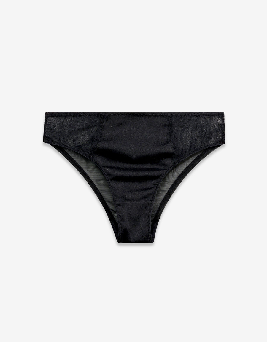 Lace Brazilian Panty in Black